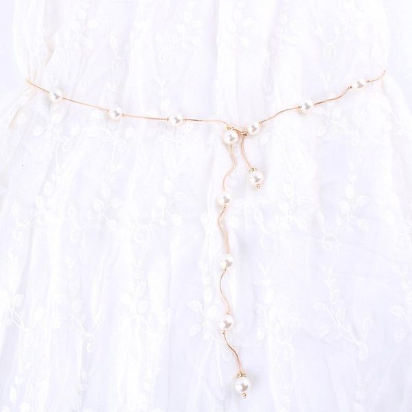 

narrow rhinestone pearl waist metal chain ladies belts for women dresses female luxury ceinture femme, Black;brown