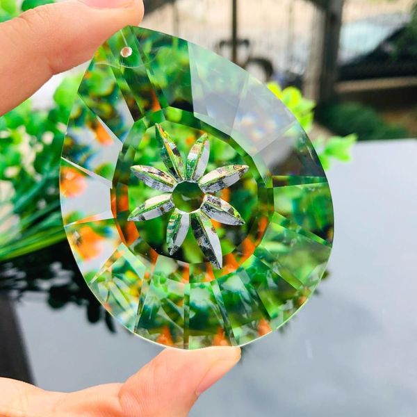 

76mm clear daisy crystals prisms hanging suncatcher glass drop pendant chandelier crystal ornament chrismas home wedding decor h jllhpf