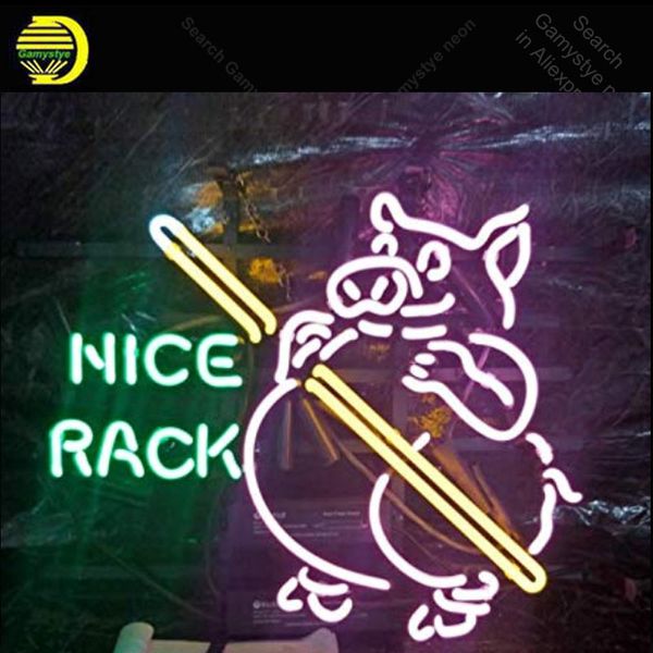 

неоновый знак для nice пакет bar pub hotel real glass tube pink pig неоновые лампы вывеска украсьте комнату handcraft знак света вверх знак