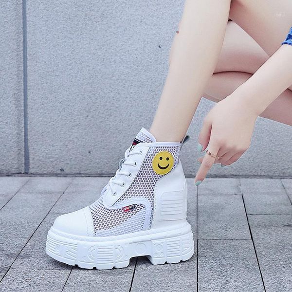 

dm442 sandals women's summer breathable mesh platform sneakers women fashion wedges heels casual shoes woman zapatos de mujer1, Black