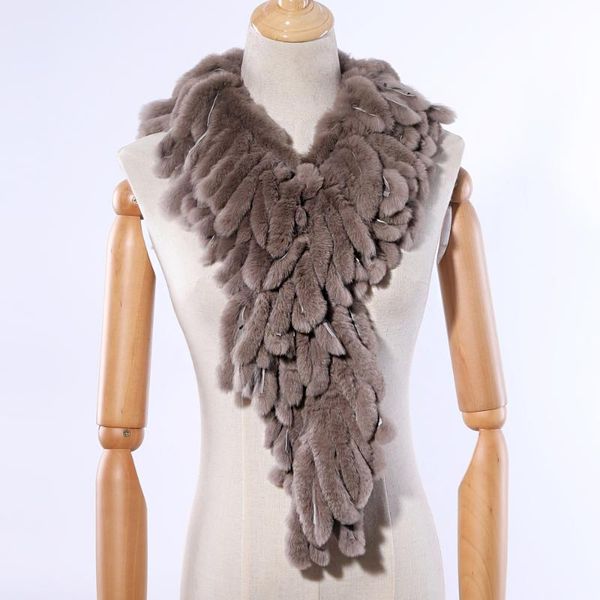 

suppev&sttdio new luxury women's winter fur scarf genuine rex fur scarves wrap strips tassels scarfs fluffy warm soft, Blue;gray