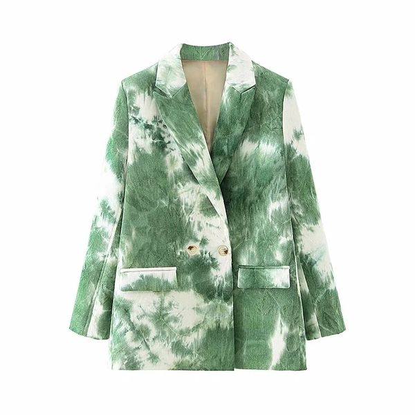 

2021 new fashionable casual tie dye blazers long fashion ladies loose shredded female chic jacket girls together ksfe, White;black