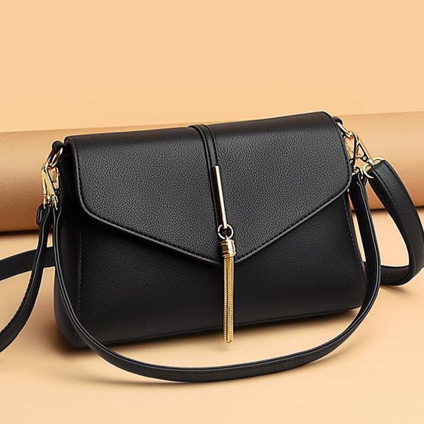 

designer flap bag pu leather shoulder bags for women 2020 fashion tassel female crossbody bag handbags