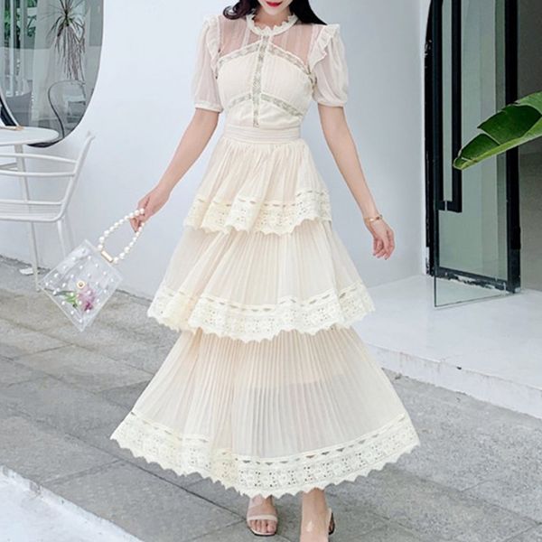 

vintage ladies'dress, women's will see short sleeves beige round collar elegant party dress modern 5jye, Black;gray