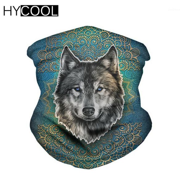 

hycool new trend art wolf printed motocycling bandanas elastic face cover shemagh scarves mutifunctional bandama headband 20201, Black