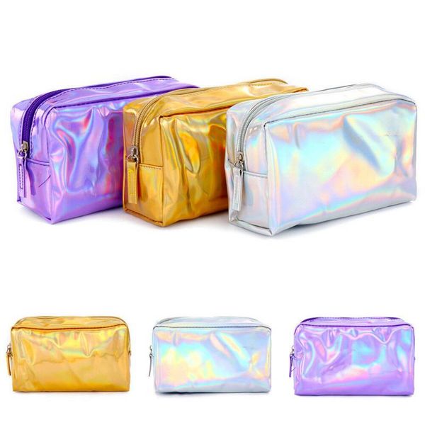 

laser purse pencil case cosmetics makeup bag holographic travel organizer bag for women