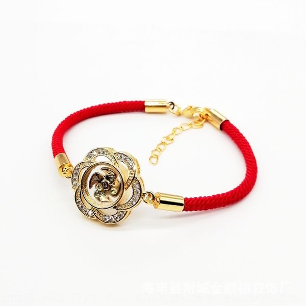 

hong kong браслет braceletjewelry braceletshilai поворота мельница цветок слива браслет вязание рука веревка простая личность свежий красный, Golden;silver