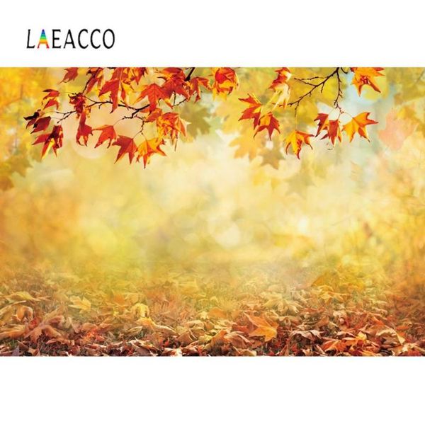 

laeacco autumn yellow maples leaves grass polka dots scenic pgraphy background pgraphic backdrop pcall p studio