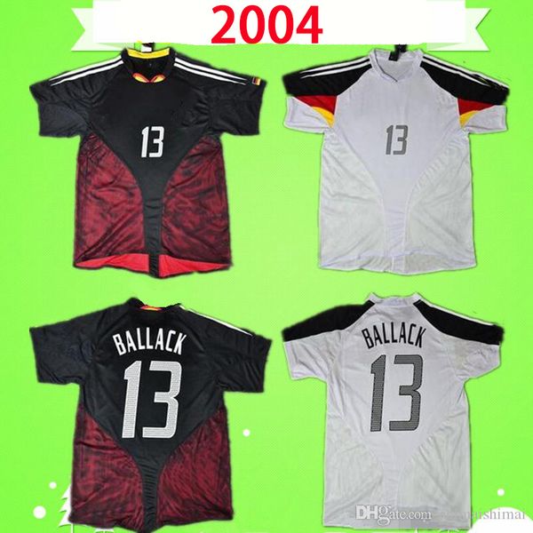

germany soccer jersey ретро футбол джерси винтаж 2004 klose schweinsteiger футбольная рубашка домой прочь ballack camiseta kuranyi бобич под, Black;yellow