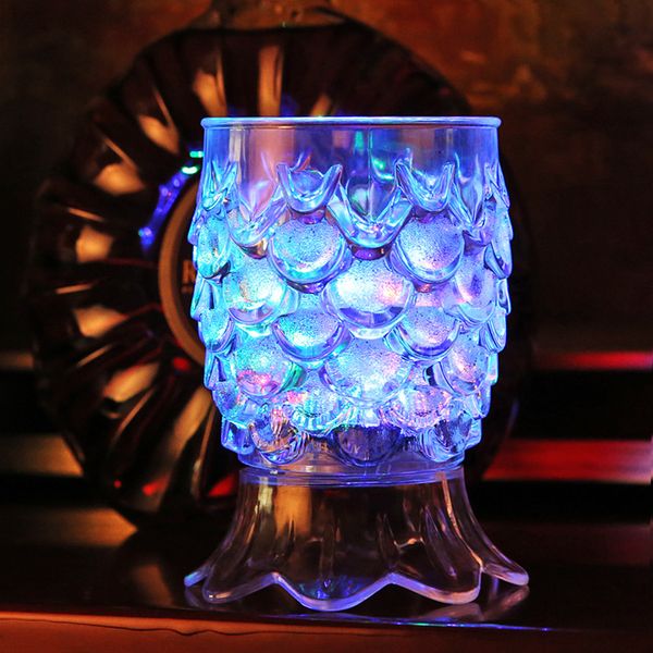 

led luminescence cups dazzle pineapple mug pour water induction flash tumbler bar party popular new arrives 5 35mw j1