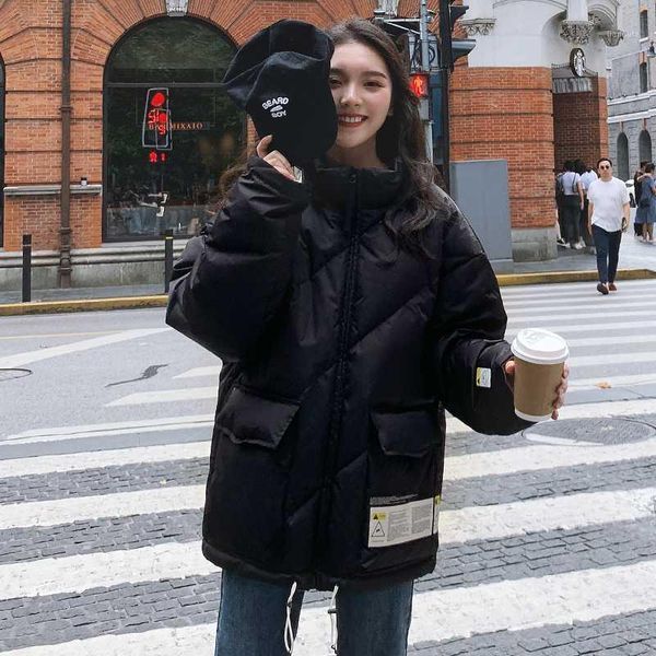 

winter women coats 2020 jacket womens thicken warm down jackets cotton padded parkas outwear coats overcoat1, Black