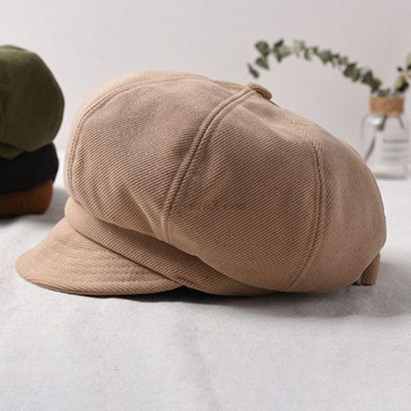 

женская осень vintage берет cap короткие брим visor cabbie newsboy восьмиугольная hat, Blue;gray