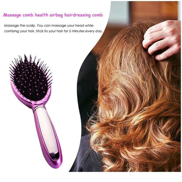 

1pc fashion women scalp message comb curly hair airbag hairdressing comb hair styling hair bru sqcgio, Silver