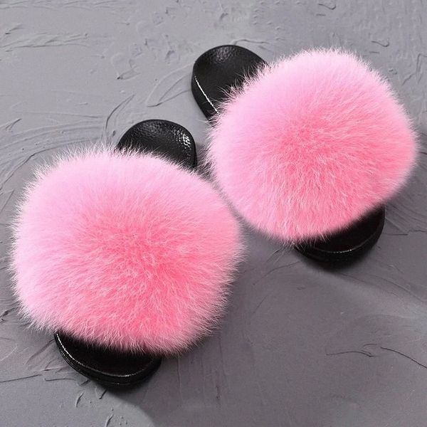 

women fur slippers real fur slippers luxury real beach sandal fluffy comfy furry flip flops 36-43 #299w