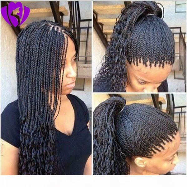

synthetic box braids hair lace front wig havana heat resistant hair kinky twist lace wig for black women fast shipping