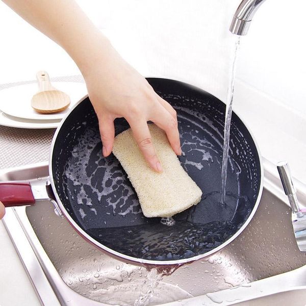 

3pcs set natural loofah dishwashing cloth scrub pad dish bowl pot easy to clean scrubber sponge kitchen clean brushes scrub pad h jlljoz