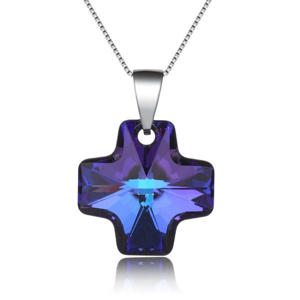 

pendant necklaces 2021 mother's day gift classic cross necklace with crystal from joyas wholesale, Silver