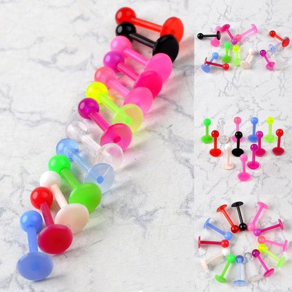 

30pcs/lot 8mm length soft bioplast flexible ball nose ring lip ring tragus earrings body piercing jewelry q jlltgh, Silver