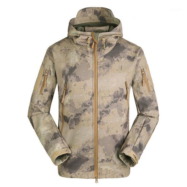 

winter fleece tactical jackets outdoor warm hiking coats camouflage jackest soft shell mountaineering hooded army windbreaker1, Tan;black