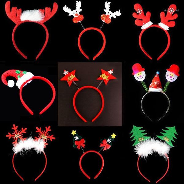 Decorações de Natal Headbands Rena Antlers Hairband Xmas Crianças Bebê Festa De Festa Decoração Headwear Acessórios De Cabelo Presente Navidad Christm