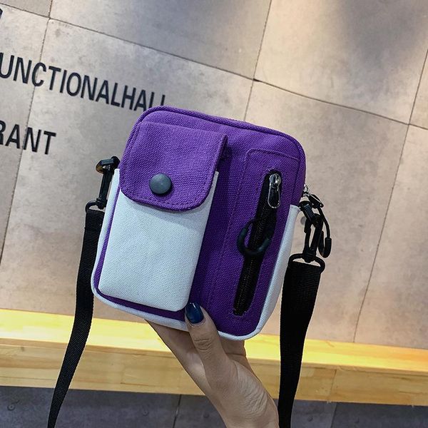 

canvas little girl 2020 new ins students wide shoulder strap small square bag bundi one-shoulder slanted bag