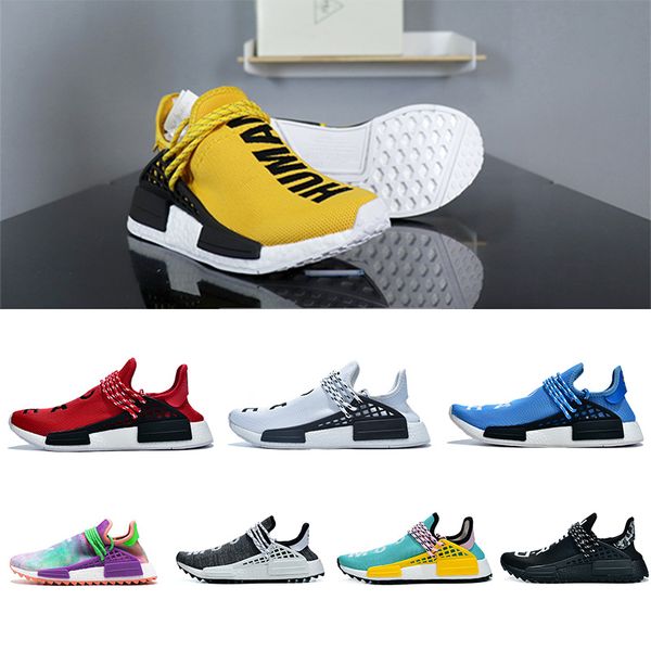 

human race designer shoes pharrell williams human race sport shoes yellow black white red green grey blue sneaker [without box]