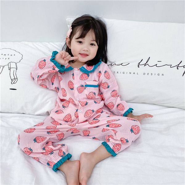 

new kids pajamas set linen cotton baby boy girl printing nightgown children autumn/winter sleepwear infant long sleeves pyjamas c1019, Blue;red