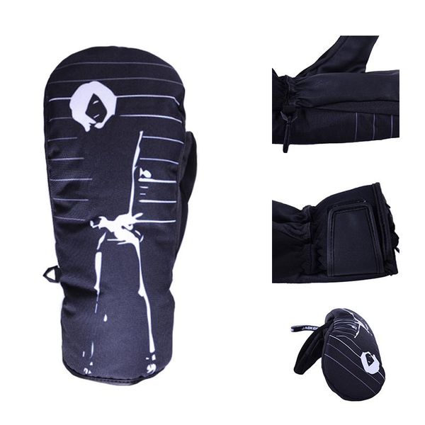 

winter snow and ski gloves waterproof snowboard gloves for outdoor snowmobile skiing sports warm winter snow mittens bbyszf, Black