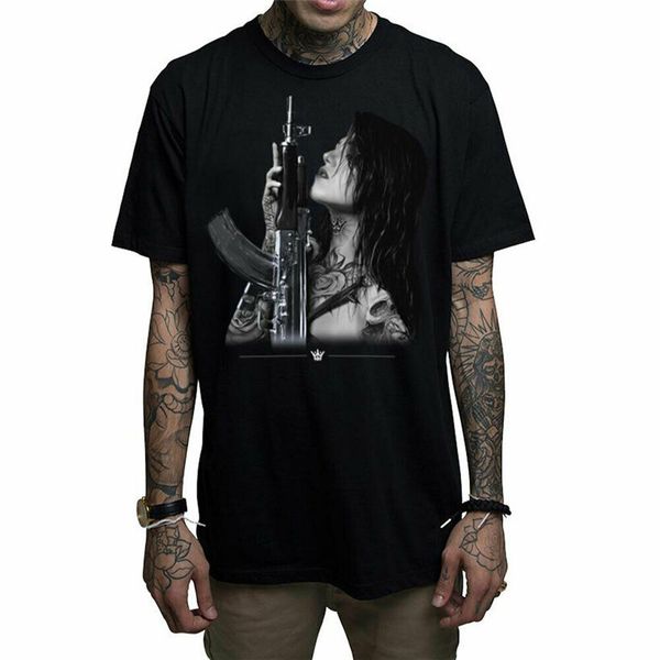 

mafioso men's gunplay short sleeve black guns tattoo clothi cotton customize hoodie designers t shirts sweatshirt