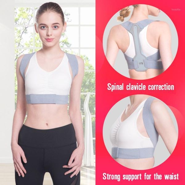 

back support breathable anti-humpback correction belt clavicle adjustable sitting posture pain relief support1, Black;blue