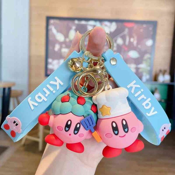 Кламки Kirby Key Ring, игрушка, кухонная маска, мультфильм, подвеска, прекрасный розовый рюкзак, рождественский подарок для девочек, сериал