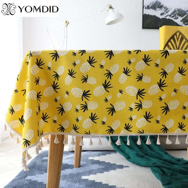 

nordic simple скатерти светло-желтый printed скатерть кисточкой прямоугольник скатерть главная кухня декорации для вечеринок таблица обложка