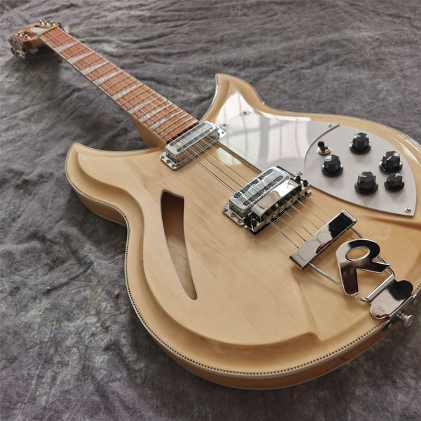 

promotion 12 strings 381-12 v69 maple glo 1989 natural semi hollow body electric guitar sandwich neck, checkerboard binding, vintage tuners