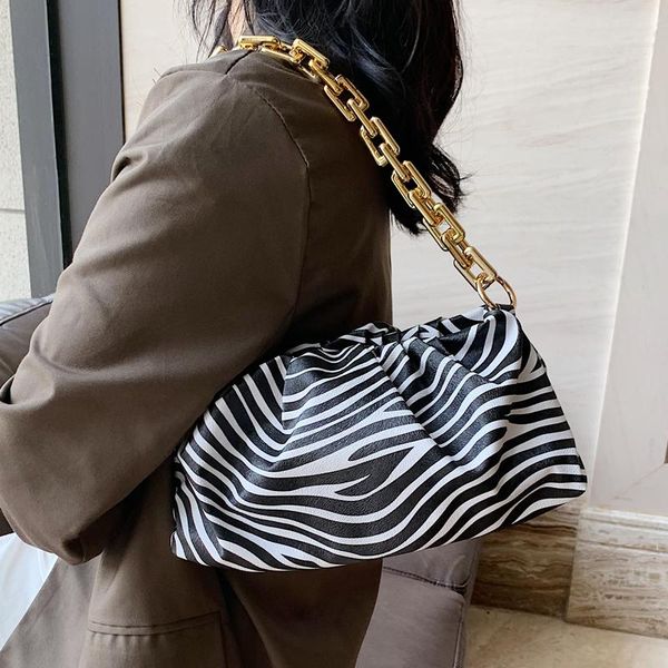 

luxury design zebra gold chain shoulder bags women crossbody bags 2020 new cloud handbags ladies messenger female purses