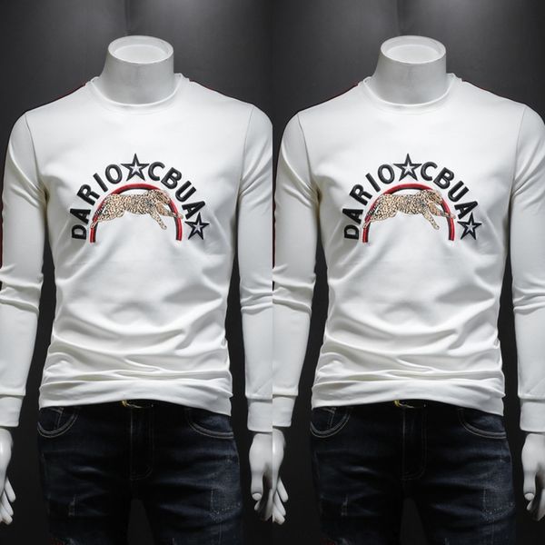 

natqv 2019 нового top sweaterembroidered sweaterlong рукав корейского универсальной одежда леопард молодежь мужской вышивка осенняя мода ве, Black
