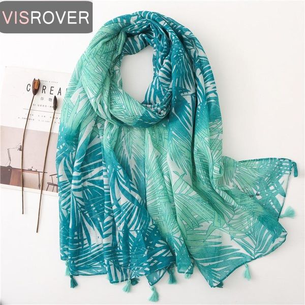 

visrover 2020 new summer scarf for women girl beach dress lady tropical print scarf beach sun protection shawl wrap, Blue;gray