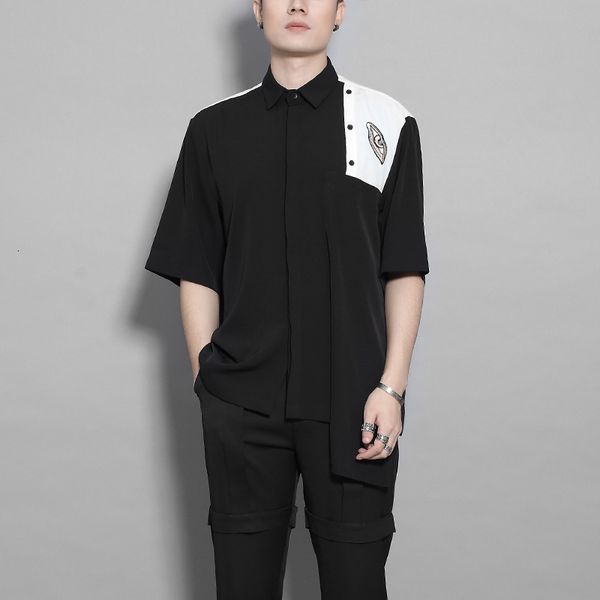 

2021 s-6xl new men casual design looses direction white shirt cord. jgcc, Black