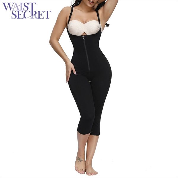

waist secret women full body shaper postpartum slimming underwear waist corset underbust girdle bodysuits weight loss shapewear 201222, Black;white