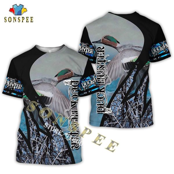 

sonspe camouflage hunting wild duck animal summer 3d print shirts kawaii oversized oversized men clothing