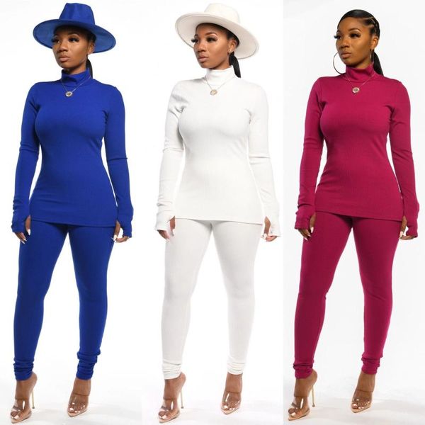 

long sleeve two piece set women knitted sweater pants 2 piece set female winter two pieces sets women's suit, Gray