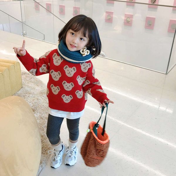 

autumn quali cashmere winter children's horse girls' korean bear sweater 9wc8, Blue