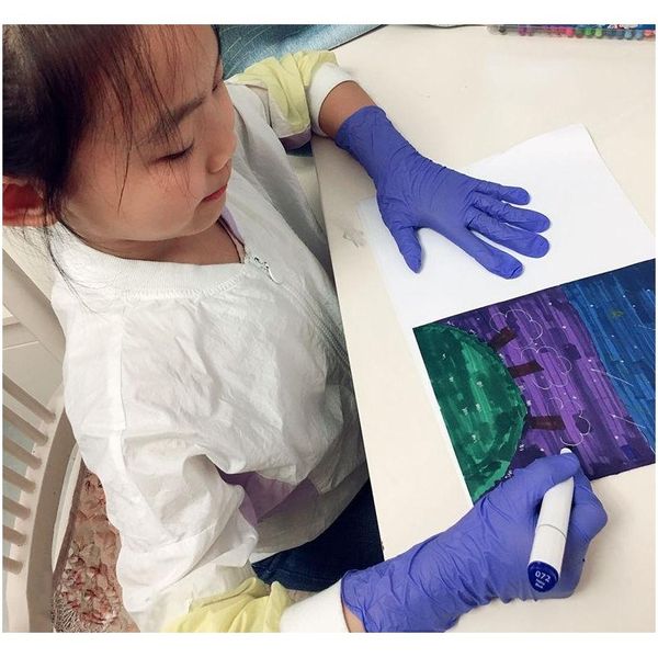 

pcs children disposable nitrile gloves food grade 100 kids pvc rubber protective latex hou sqcpkm ppshop01