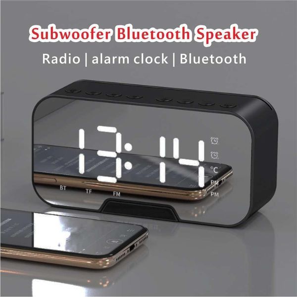 Bluetooth Digital Desktop Music Radio Alarm Clocke Speaker Decorativo Mesa Relógio com Termômetro FM 201120