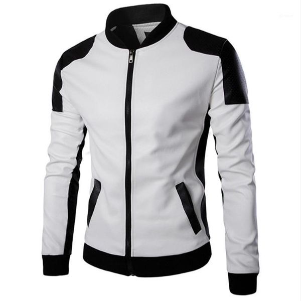 

men leather jackets male white casual coats brand plus size 5xl motorcycle leather jackets men autumn winter clothing1, Black
