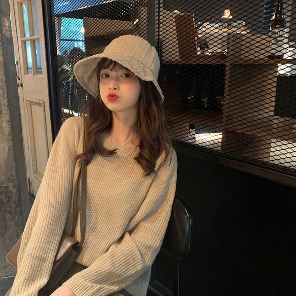 

tsh3h internet celebrity korean wrihe soft sweater easy to wear basic style and sweater autumn fashion 2020, White;black