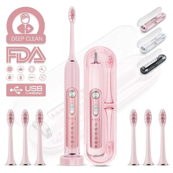 

electric toothbrushes for sale, 38000vpm, traveling case enable, 6 heads package, 5 modes 15 experiences, ip67 waterproof