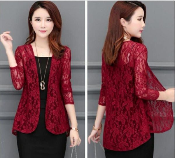 

2021 summer cardigan new lace air conditioner cardigan outside short hollow shawl jacket slim coat 92021, White;black