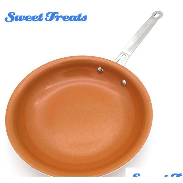 

cookware round non -stick copper frying pan with ceramic coating and induction cooking ,oven &dishwash jllkhq comb2010