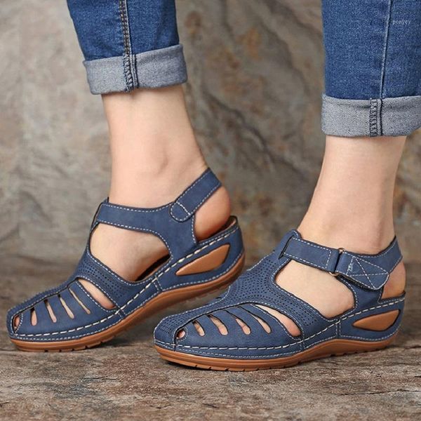 

summer women wedges sandals hollow out hole beach shoes ladies mid heels platform casual gladiator sandals plus size1, Black