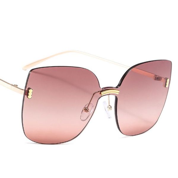 

veshion the new trend frameless luxury sunglasses men women fashion shades uv400 vintage glasses, White;black
